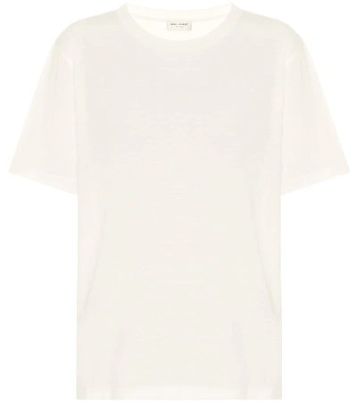 Saint Laurent Appliquéd Cotton-jersey T-shirt In White