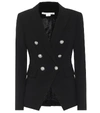 Veronica Beard Miller Dickey Double-breasted Grain De Poudre Blazer In Black