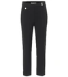 Veronica Beard Renzo Embossed Button Detail Trousers In Black