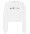 Givenchy Cropped Printed Cotton-jersey Sweatshirt In White
