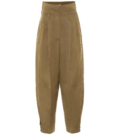 Givenchy High-waisted Military Trousers In Brown