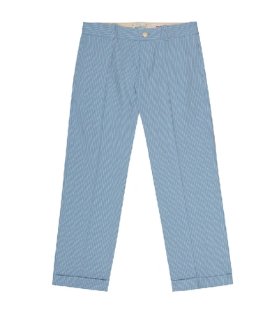 Gucci Kids' Children's Striped Cotton Pant In Blue