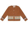 GUCCI BABY JACQUARD WOOL CARDIGAN,P00498448