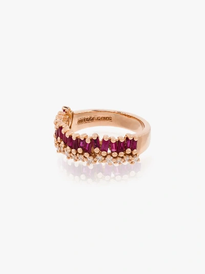 SUZANNE KALAN 18K ROSE GOLD SHIMMER RUBY AND DIAMOND RING,BAR575RG14850247