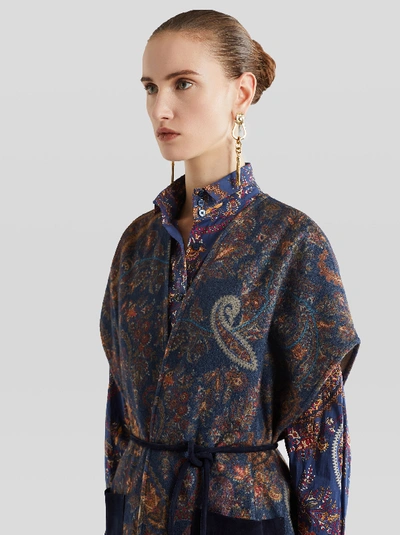 Etro Paisley Print Cashmere Poncho