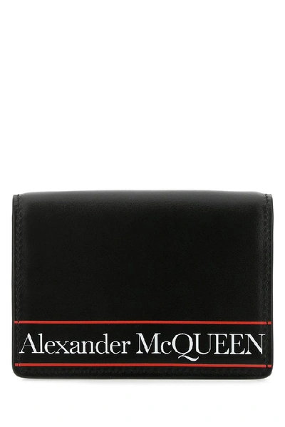 Alexander Mcqueen Logo Print Bifold Wallet In Black