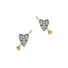 Sorellina Women's 18k Yellow Gold & Diamond Heart & Arrow Stud Earrings In Yellow Gold/white Diamond