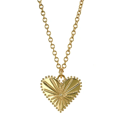 Marlo Laz Pour Toujours Heart Coin Necklace In Yellow Gold