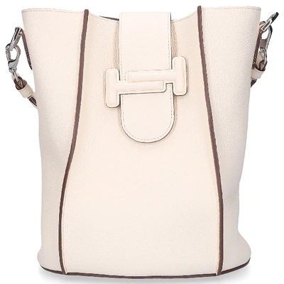 Tod's Women Handbag Double T Deer Skin In White