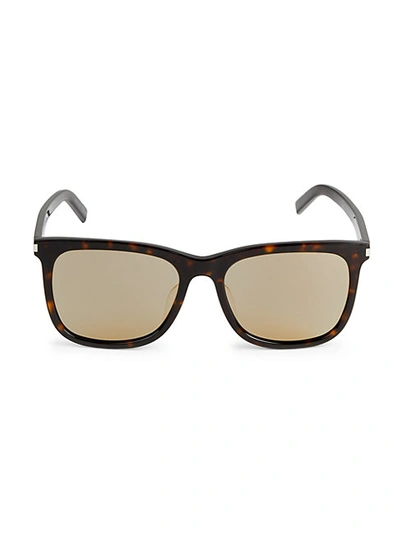 Saint Laurent Core 58mm Square Sunglasses In Havana Brown Bronze