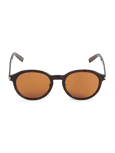 Saint Laurent Core 51mm Round Sunglasses In Brown