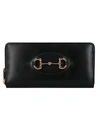 Gucci 1955 Horsebit Leather Wallet On Chain In Black