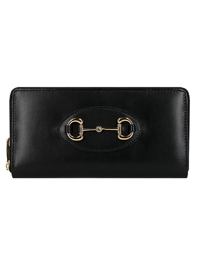 Gucci 1955 Horsebit Leather Wallet On Chain In Black