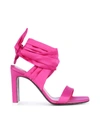 Attico Wraparound Ankle Tie Sandals In Fuchsia