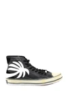 PALM ANGELS PALM TREE HIGH-TOP SNEAKERS,PMIA048E20LEA001 1001