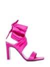 Attico Wraparound Ankle Tie Sandals In Fuxia