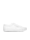 Prada Wheel Low-top Sneakers With Logo In Bianco