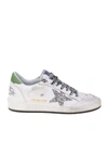 GOLDEN GOOSE BALLSTAR SNEAKERS IN WHITE LEATHER,11420240