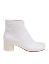 MM6 MAISON MARGIELA WHITE LEATHER ANKLE BOOT,11420149