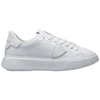 Philippe Model Temple Low Sneakers In White Leather In Blanc
