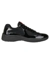 Prada America's Cup Leather Sneakers In Nero