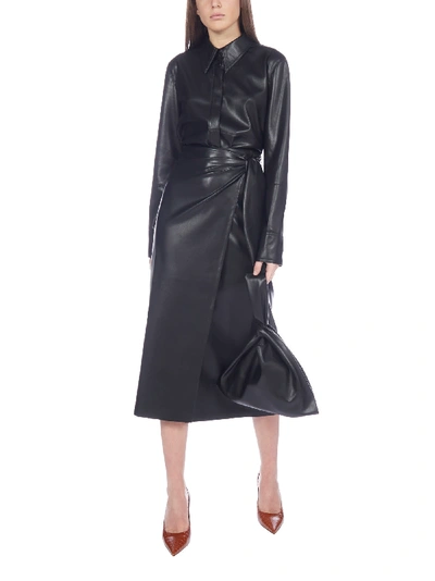 Nanushka Amas Vegan Leather Midi Skirt In Black