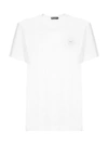 Dolce & Gabbana Logo Insert Cotton T-shirt In Bianco Ottico