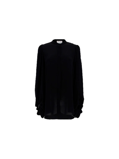 Alexander Mcqueen Lace Trim Shirt In Black