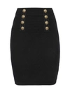 BALMAIN HIGH WAIST 6 BTN DIAMOND KNIT SKIRT,11420419