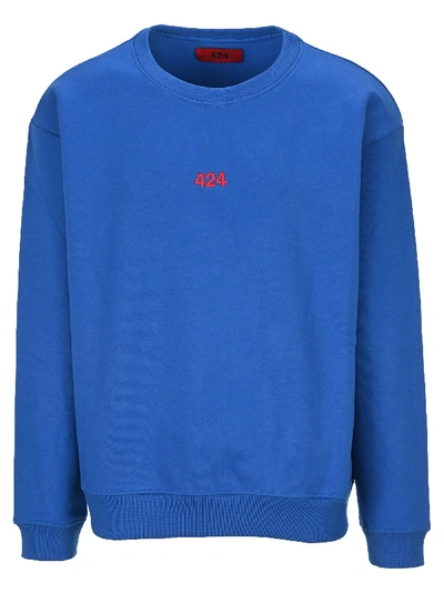 Fourtwofour On Fairfax 424 Embroidered Logo Sweatshirt In Royal