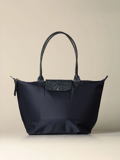 Longchamp Bag In Nylon With Logo In Blue