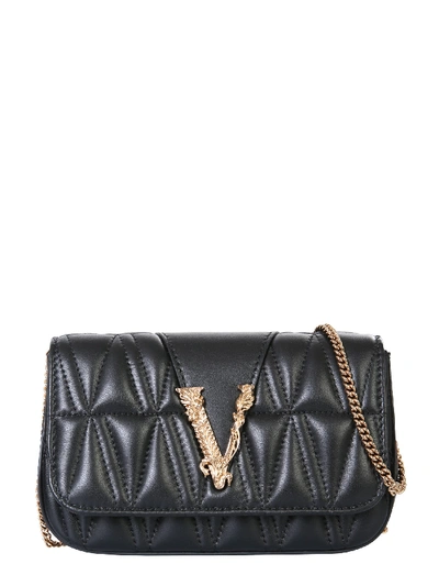 Versace Virtus Crossbody Bag In Nero
