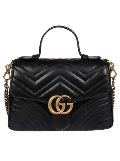 Gucci Gg Marmont Leather Bag In Black