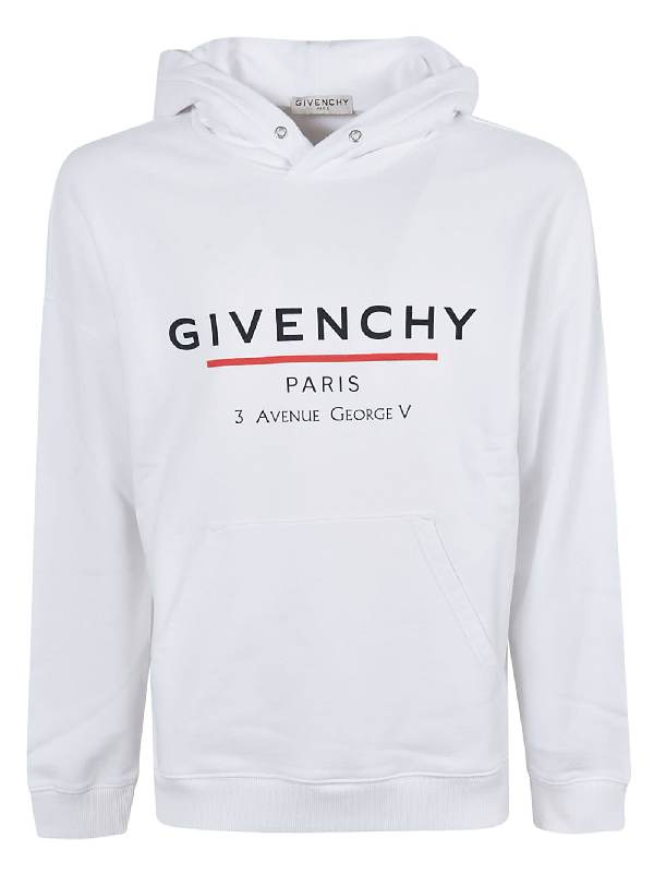 Givenchy 3 Avenue George V Hoodie In White | ModeSens