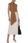 The Row Saio Wool And Silk-blend Midi Wrap Skirt In Ecru