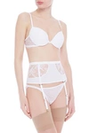 LA PERLA EMBROIDERED STRETCH-JERSEY AND TULLE SUSPENDER BELT,3074457345622948749