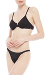 LA PERLA TULLE NERVURES SATIN-TRIMMED STRETCH-TULLE LOW-RISE THONG,3074457345623003134
