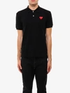 Comme Des Garçons Play Embroidered Logo Polo Shirt In Black