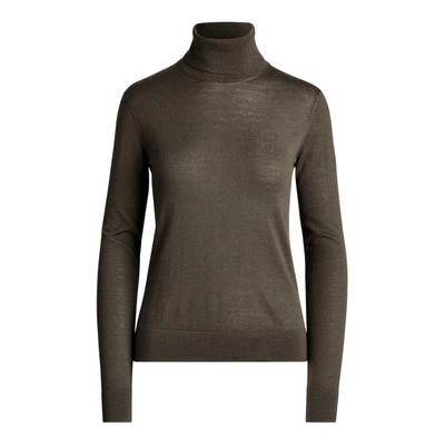 Polo Ralph Lauren Cashmere Turtleneck Sweater In Olive