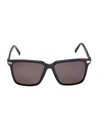 Cartier 56mm Rectangular Sunglasses In Black