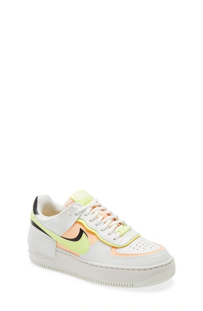 Nike Air Force 1 Shadow Sneakers In Pink And Green In White/crimson Tint/black