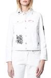 ZADIG & VOLTAIRE KIOKY GRAFFITI PRINT DENIM JACKET,SJCT3404F