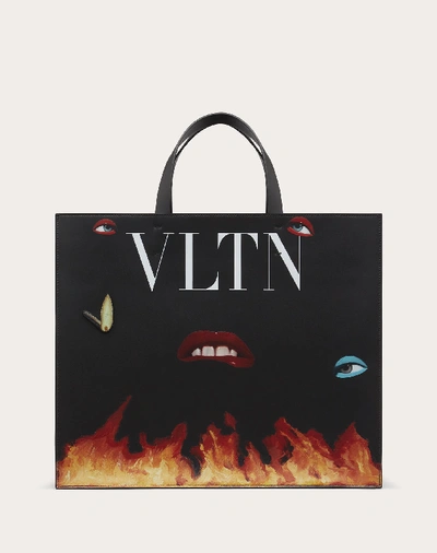 Valentino Garavani Uomo Emilio Villalba Collaboration Tote Bag In Black