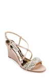 BADGLEY MISCHKA BADGLEY MISCHKA CLARISA EMBELLISHED WEDGE SANDAL,MP5243