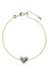 Kendra Scott Ari Heart Charm Bracelet In Abalone Shell