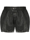 Zadig & Voltaire Pax Crinkled Leather Shorts In Black