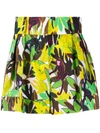 VALENTINO LEAF-PRINT HIGH-WAISTED SHORTS