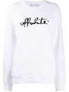 Off-white Script 21 Sweatshirt In White Cotton In White