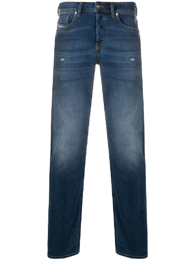 Diesel Distressed Slim-fit Jeans In Blue