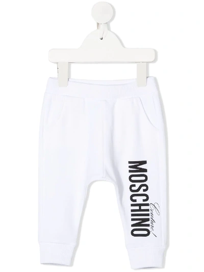 Moschino Babies' Logo Tracksuit Bottoms In White